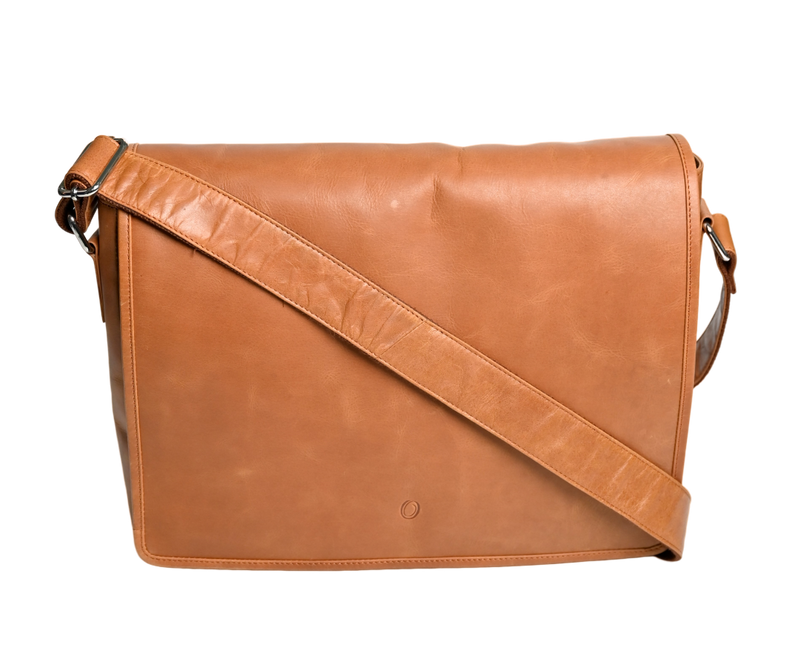 Oxhide Vintage Leather Laptop Bag - Dandy Tan - J0065