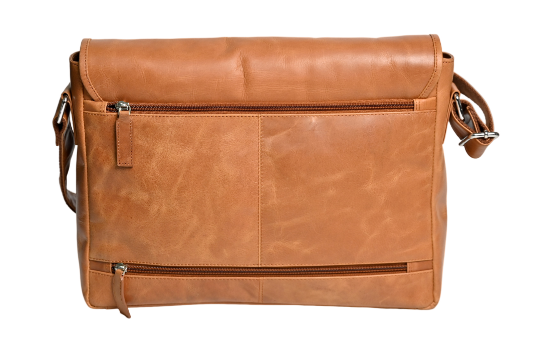 Oxhide Vintage Leather Laptop Bag - Dandy Tan - J0065