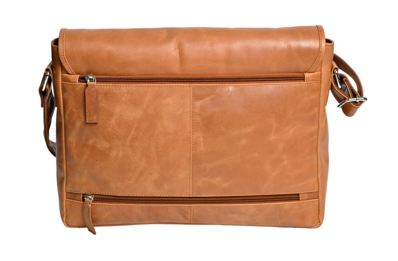 Oxhide Vintage Leather Laptop Bag - Dandy Tan - J0065