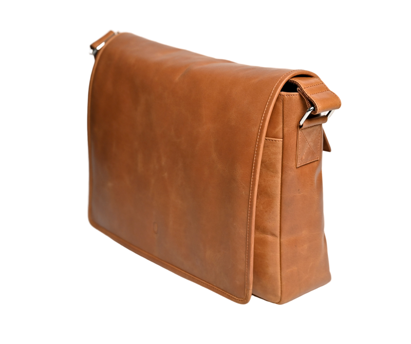 Oxhide Vintage Leather Laptop Bag - Dandy Tan - J0065