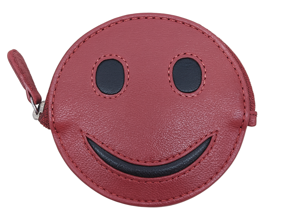 Leather Coin Purse , Coin Pouch , Coin Storage Bag- OXHIDE J1003 RED