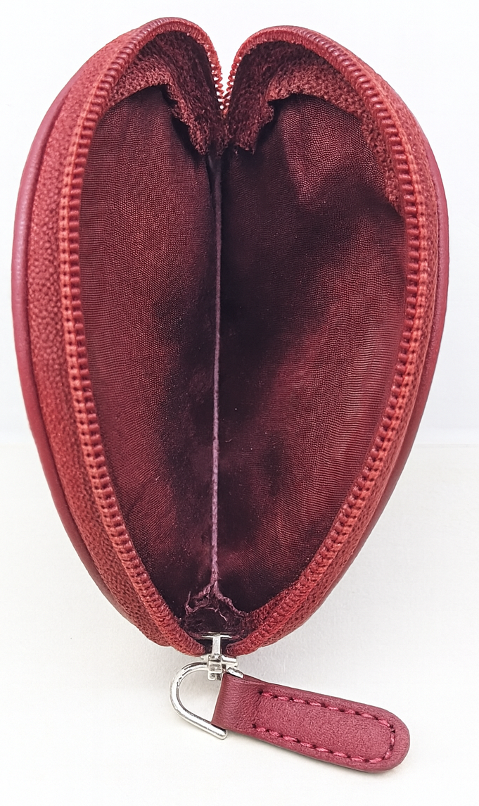 Leather Coin Purse , Coin Pouch , Coin Storage Bag- OXHIDE J1003 RED