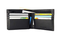 Mens Wallet in Real Leather - Bifold Wallet - Full Grain Leather Wallet - Wallet with zip - Black Color - J0002 Oxhide