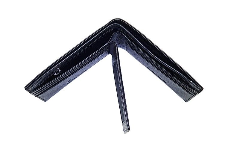 Mens Wallet in Real Leather - Bifold Wallet - Full Grain Leather Wallet - Wallet with zip - Black Color - J0002 Oxhide