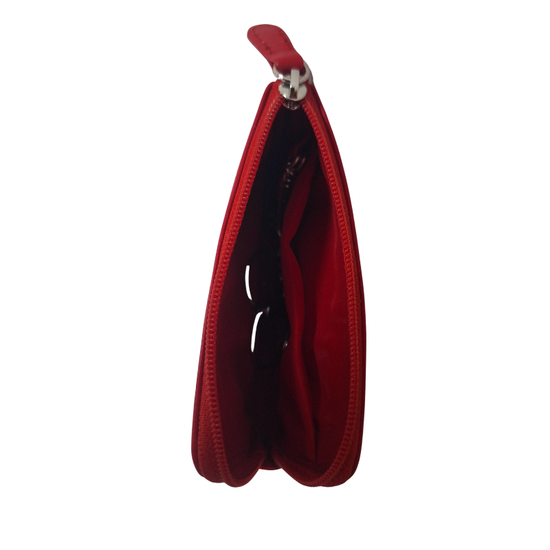 Leather Card Holder - Leather Key Pouch - Leather Coin Pouch - Leather Coin Case - Oxhide RED J0053