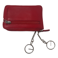 Leather Card Holder - Leather Key Pouch - Leather Coin Pouch - Leather Coin Case - Oxhide RED J0053