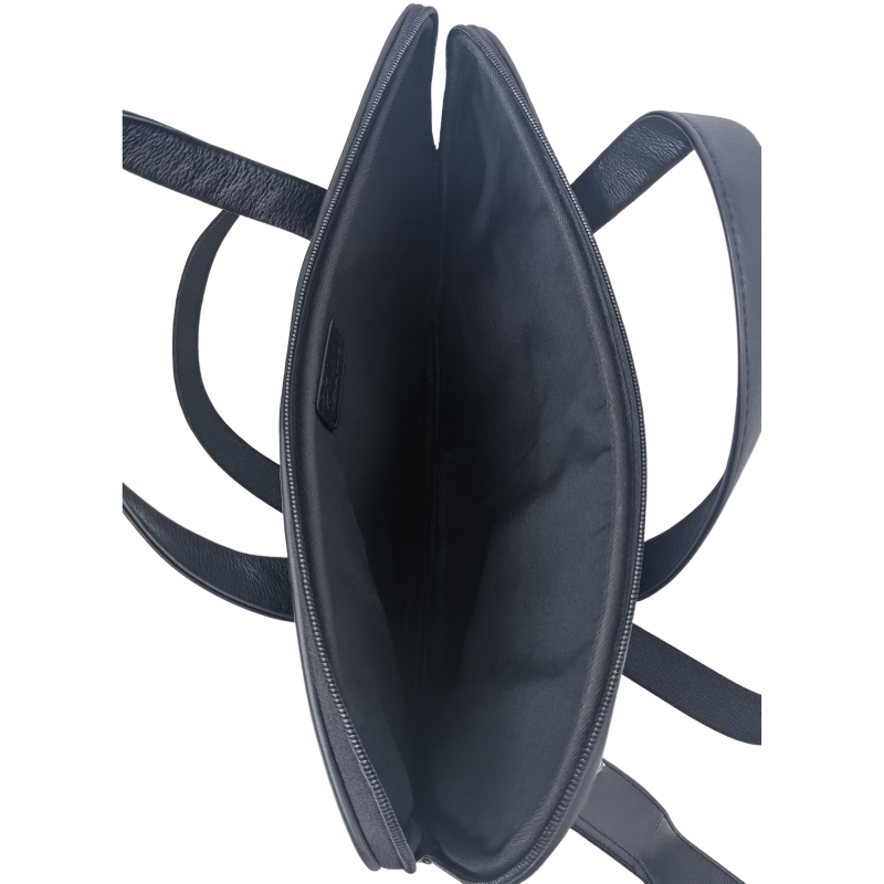 Oxhide Vintage Leather SLIM Laptop black Bag -Minimalist Black - J0066