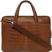 Oxhide Vintage Leather SLIM Laptop Bag -Minimalist Brown - J66 CRC