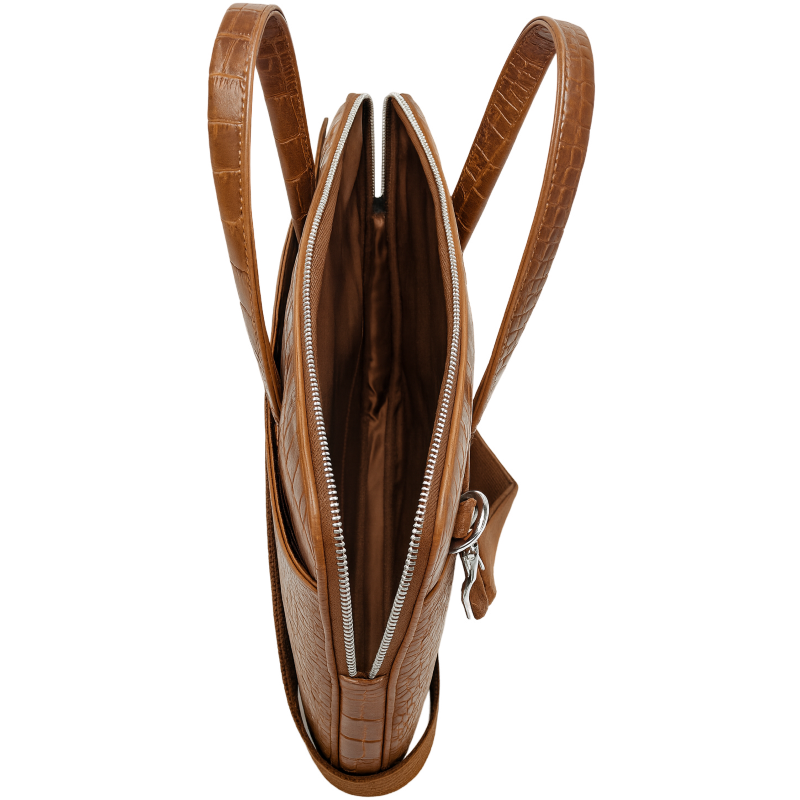 Oxhide Vintage Leather SLIM Laptop Bag -Minimalist Brown - J66 CRC