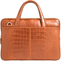 Oxhide Vintage Leather SLIM Laptop Bag -Minimalist Brown - J66 CRC