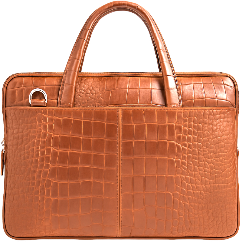 Oxhide Vintage Leather SLIM Laptop Bag -Minimalist Brown - J66 CRC