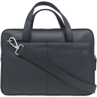 Oxhide Vintage Leather SLIM Laptop black Bag -Minimalist Black - J0066