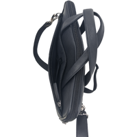 Oxhide Vintage Leather SLIM Laptop black Bag -Minimalist Black - J0066