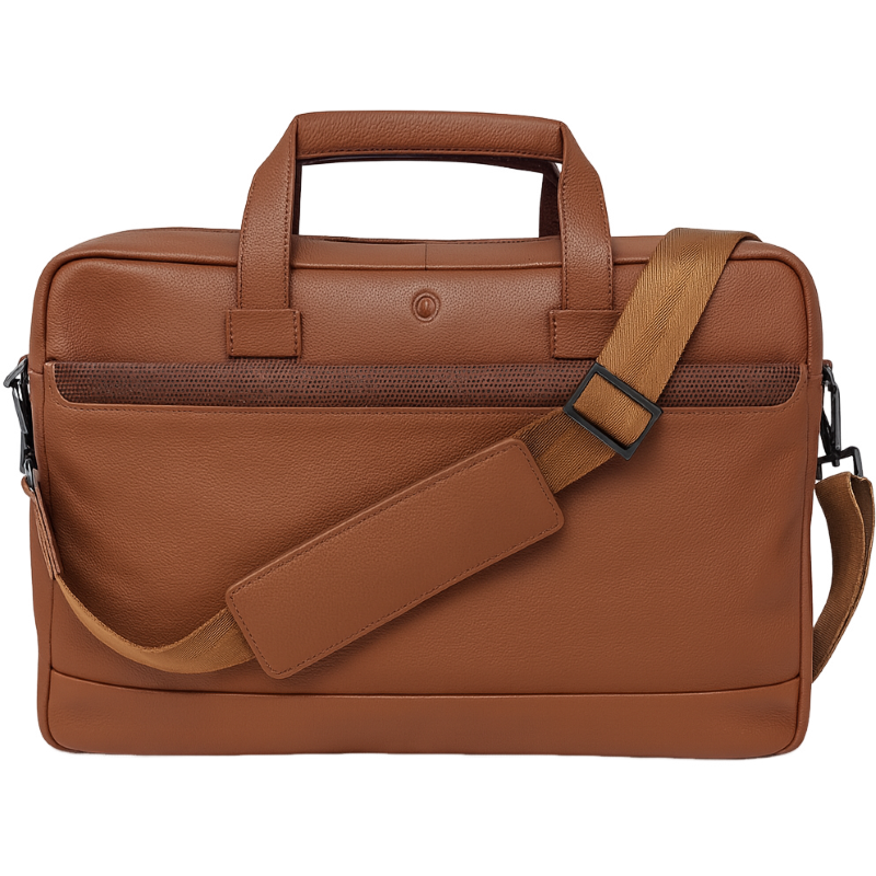 Oxhide Vintage Mens Leather Laptop office Bag -Executive Brown - J0068