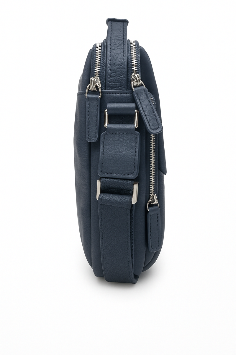 Leather Messenger Bag - Full Grain Leather Sling Bag - Vintage Leather Messenger Black Bag- Oxhide J0072 Black