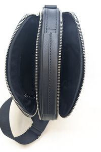 Leather Messenger Bag - Full Grain Leather Sling Bag - Vintage Leather Messenger Black Bag- Oxhide J0072 Black