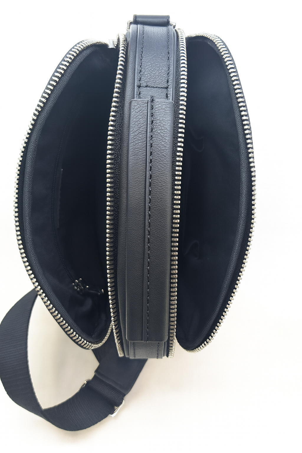 Leather Messenger Bag - Full Grain Leather Sling Bag - Vintage Leather Messenger Black Bag- Oxhide J0072 Black