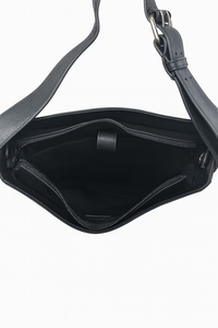 Leather Messenger Bag - Full Grain Leather Sling Bag - Vintage Leather Messenger Black Bag- Oxhide J0072 Black