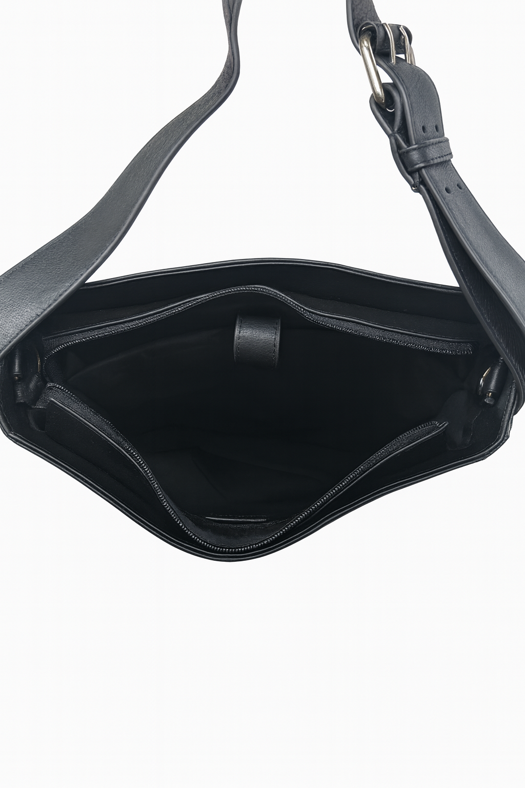 Leather Messenger Bag - Full Grain Leather Sling Bag - Vintage Leather Messenger Black Bag- Oxhide J0072 Black