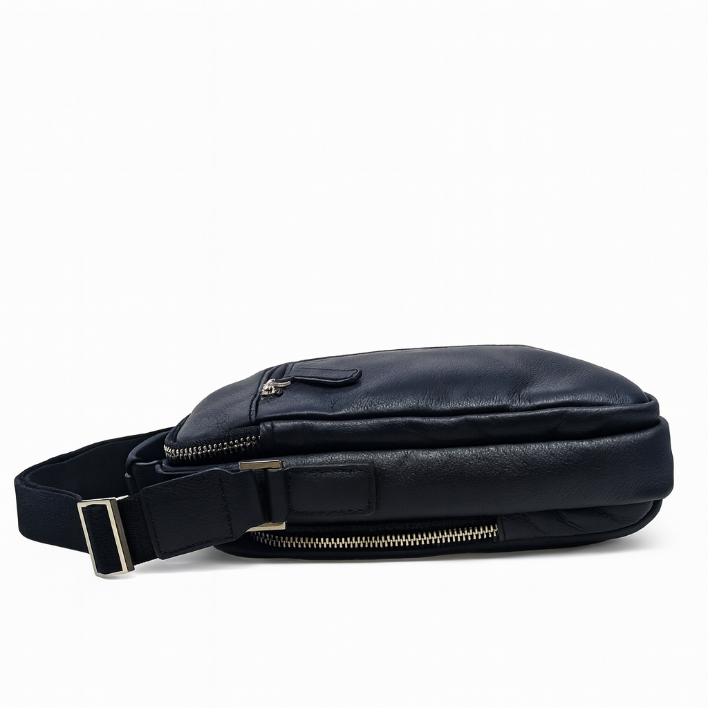 Leather Messenger Bag - Full Grain Leather Sling Bag - Vintage Leather Messenger Black Bag- Oxhide J0072 Black