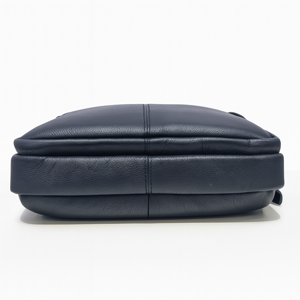 Leather Messenger Bag - Full Grain Leather Sling Bag - Vintage Leather Messenger Black Bag- Oxhide J0072 Black