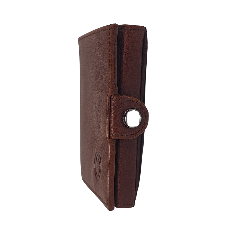 Oxhide Compact wallet in Vintage Leather in Brown colour-OXHIDE J0085 BROWN