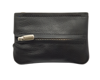 Leather Key Pouch - Leather Coin Pouch - Leather Coin Case - Leather Pouch - Card Sleeve - Multipurpose Pouch - Oxhide 4427 BLACK