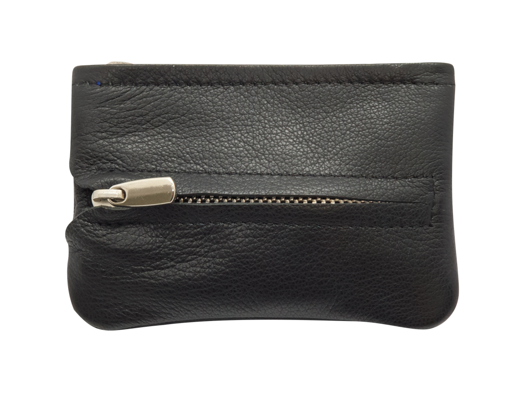 Leather Key Pouch - Leather Coin Pouch - Leather Coin Case - Leather Pouch - Card Sleeve - Multipurpose Pouch - Oxhide 4427 BLACK