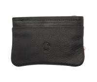 Leather Key Pouch - Leather Coin Pouch - Leather Coin Case - Leather Pouch - Card Sleeve - Multipurpose Pouch - Oxhide 4427 BLACK