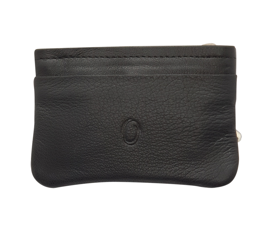 Leather Key Pouch - Leather Coin Pouch - Leather Coin Case - Leather Pouch - Card Sleeve - Multipurpose Pouch - Oxhide 4427 BLACK