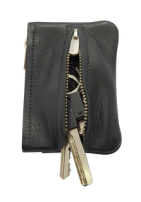 Leather Key Pouch - Leather Coin Pouch - Leather Coin Case - Leather Pouch - Card Sleeve - Multipurpose Pouch - Oxhide 4427 BLACK