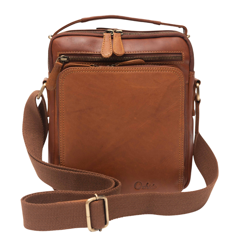 Leather Messenger Bag - Full Grain Leather Sling Bag -Leather Bag for Men / Women - Vintage Oil Leather Messenger Brown Bag- Oxhide Messenger LL10