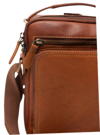 Leather Messenger Bag - Full Grain Leather Sling Bag -Leather Bag for Men / Women - Vintage Oil Leather Messenger Brown Bag- Oxhide Messenger LL10