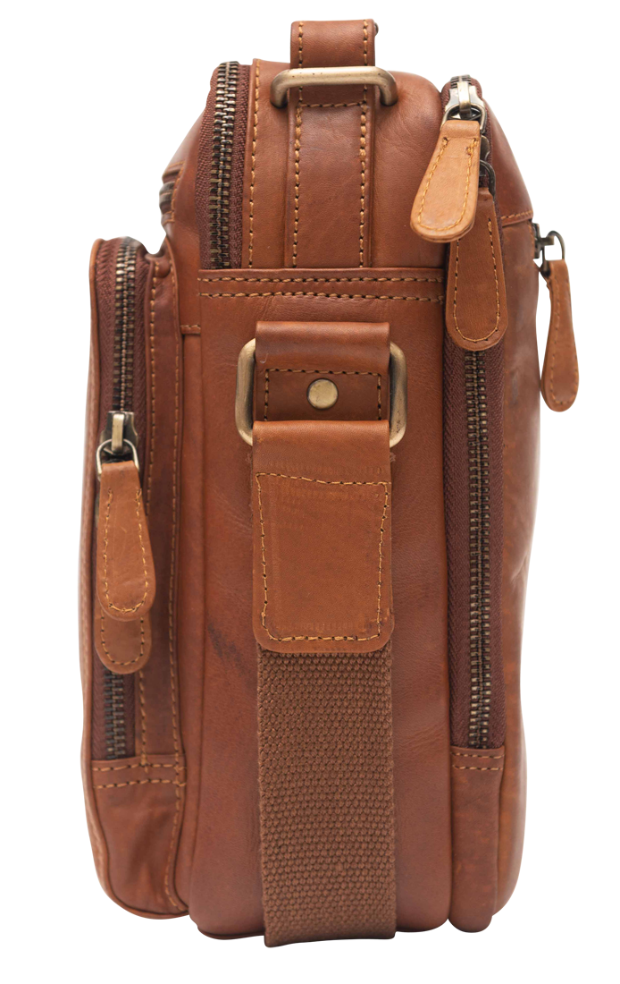 Leather Messenger Bag - Full Grain Leather Sling Bag -Leather Bag for Men / Women - Vintage Oil Leather Messenger Brown Bag- Oxhide Messenger LL10