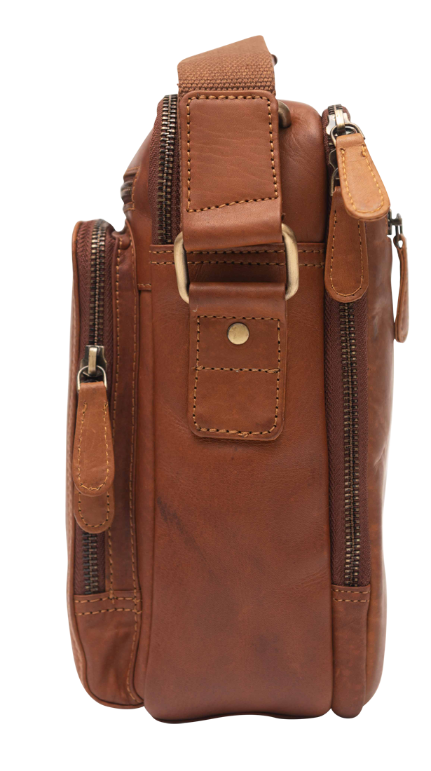 Leather Messenger Bag - Full Grain Leather Sling Bag -Leather Bag for Men / Women - Vintage Oil Leather Messenger Brown Bag- Oxhide Messenger LL10