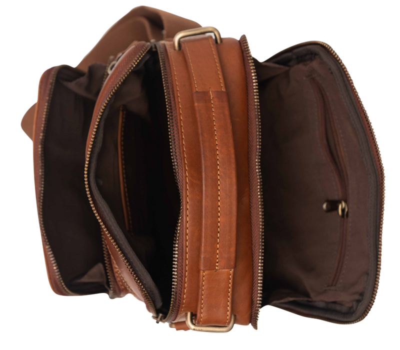 Leather Messenger Bag - Full Grain Leather Sling Bag -Leather Bag for Men / Women - Vintage Oil Leather Messenger Brown Bag- Oxhide Messenger LL10