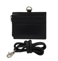 Black leather ID card holder lanyard 4164LS – Oxhide