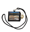 Oxhide Leather Lanyard / ID card holder Lanyard /Wallet/Leather - JG4164LS - BLACK