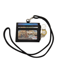 Oxhide Leather Lanyard / ID card holder Lanyard /Wallet/Leather - JG4164LS - BLACK