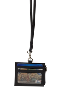 Black leather ID card holder lanyard 4164LS – Oxhide