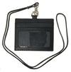 Oxhide Leather Lanyard / ID card holder Lanyard /Wallet/Leather No zip- 4164LS Black
