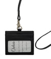 Oxhide Leather Lanyard / ID card holder Lanyard /Wallet/Leather No zip- 4164LS Black