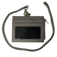 Oxhide Leather Lanyard / ID card holder Lanyard /Wallet/Leather - 4164LS Grey