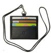 Oxhide Leather Lanyard / ID card holder Lanyard /Wallet/Leather -4164LS - BLACK