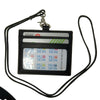 Oxhide Leather Lanyard / ID card holder Lanyard /Wallet/Leather -4164LS - BLACK
