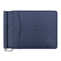 Money Clip Wallet Men - Full Grain Leather wallet - MC01 Oxhide Blue