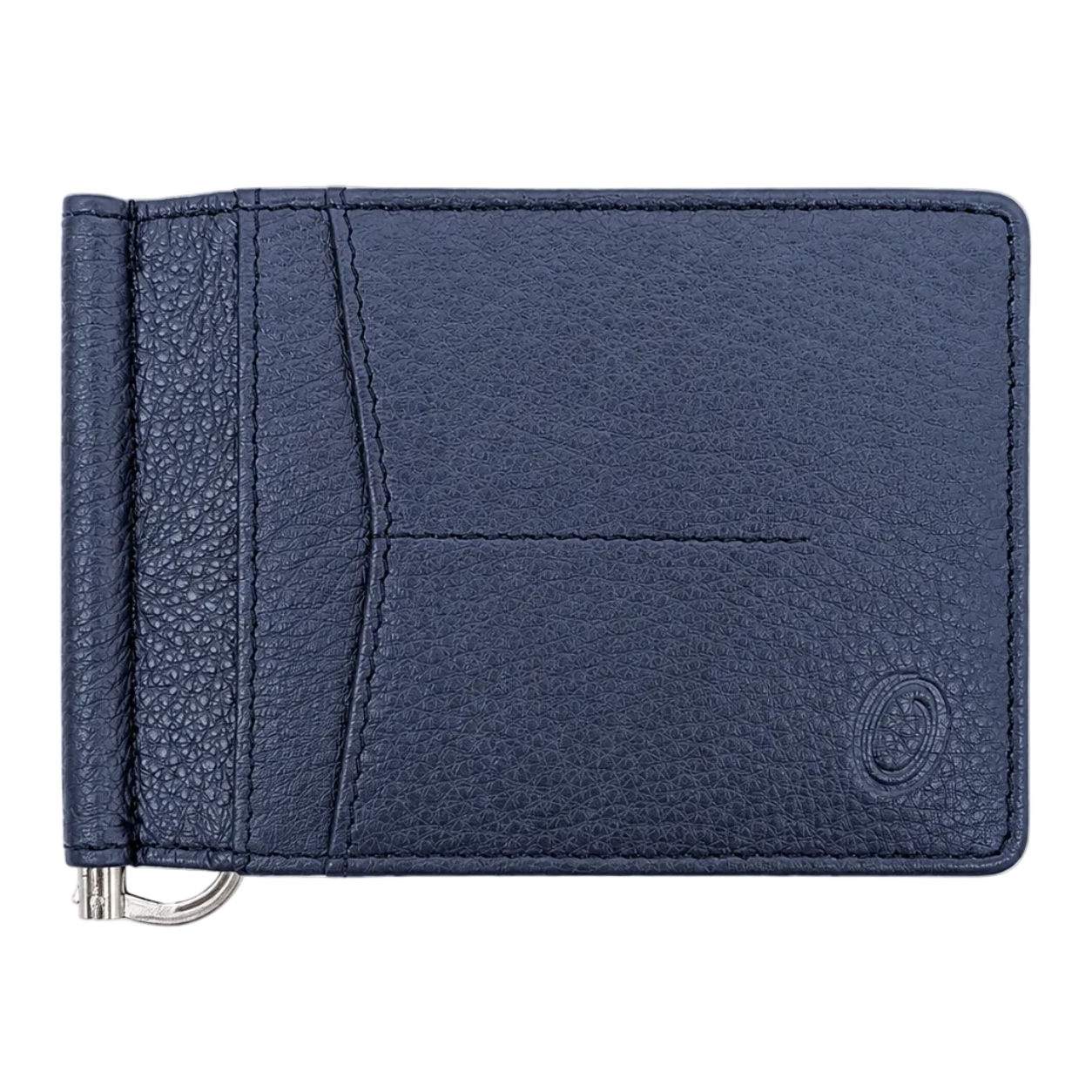 Money Clip Wallet Men - Full Grain Leather wallet - MC01 Oxhide Blue