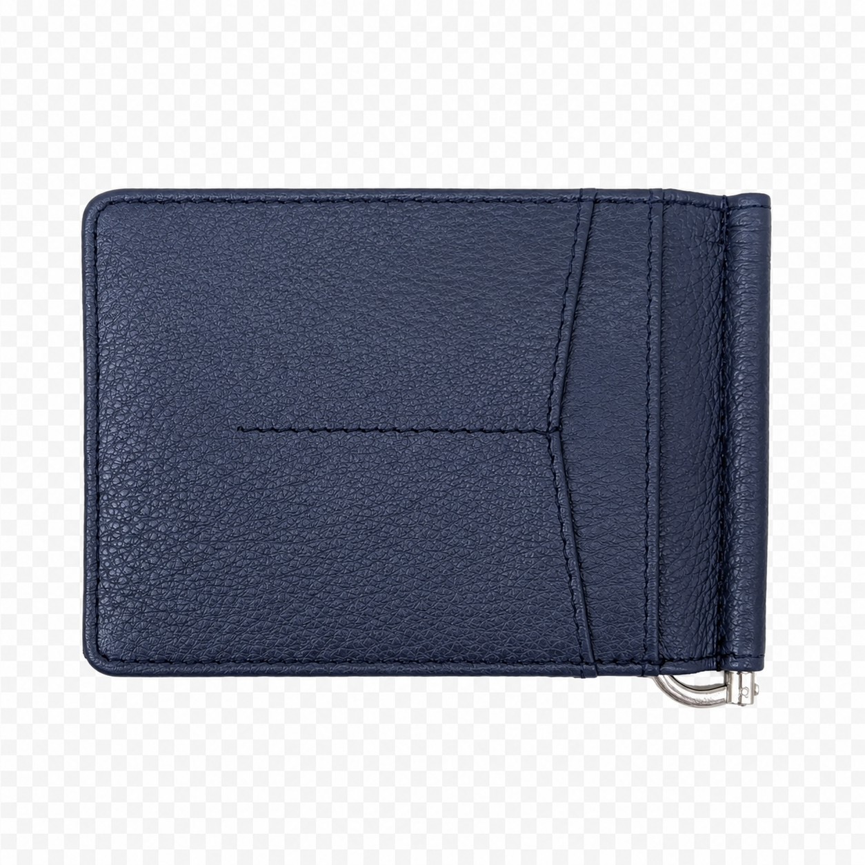 Money Clip Wallet Men - Full Grain Leather wallet - MC01 Oxhide Blue