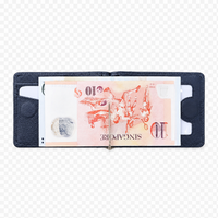 Money Clip Wallet Men - Full Grain Leather wallet - MC01 Oxhide Blue