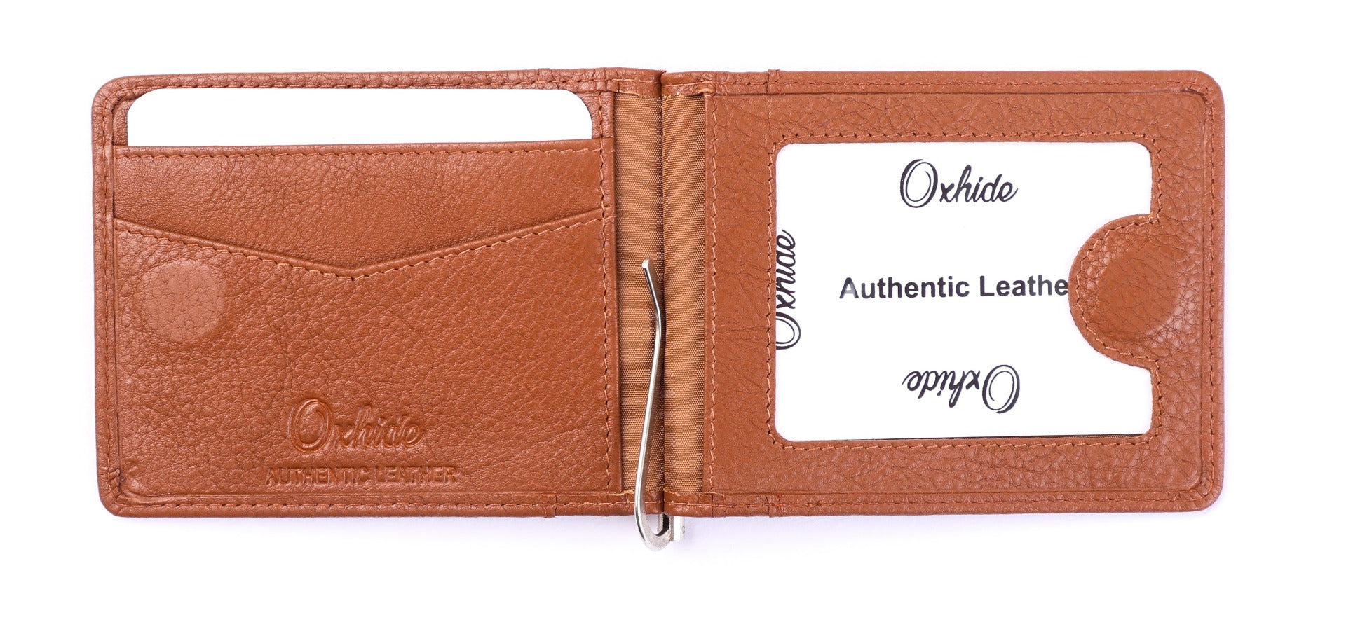 Money Clip Wallet Men -- Full Grain Leather wallet - MC01 Oxhide BROWN